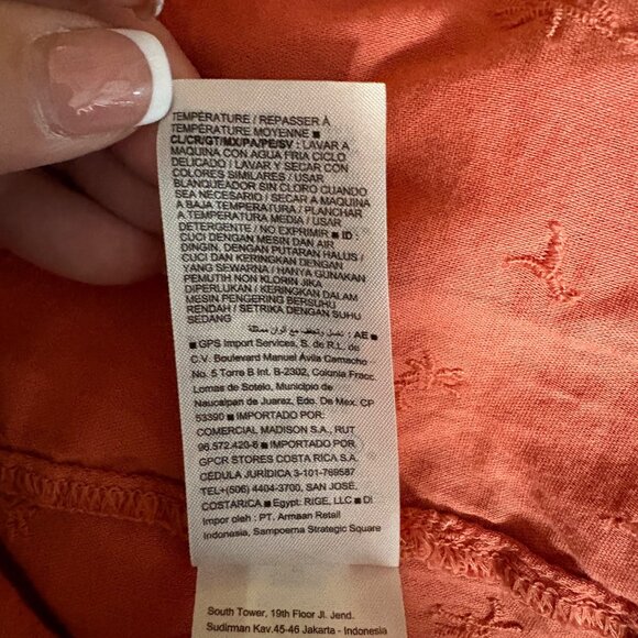 Old Navy Blouse Women Sz Large Embroidered Button-Down Puff Sleeves Peasant Top - Picture 10 of 13